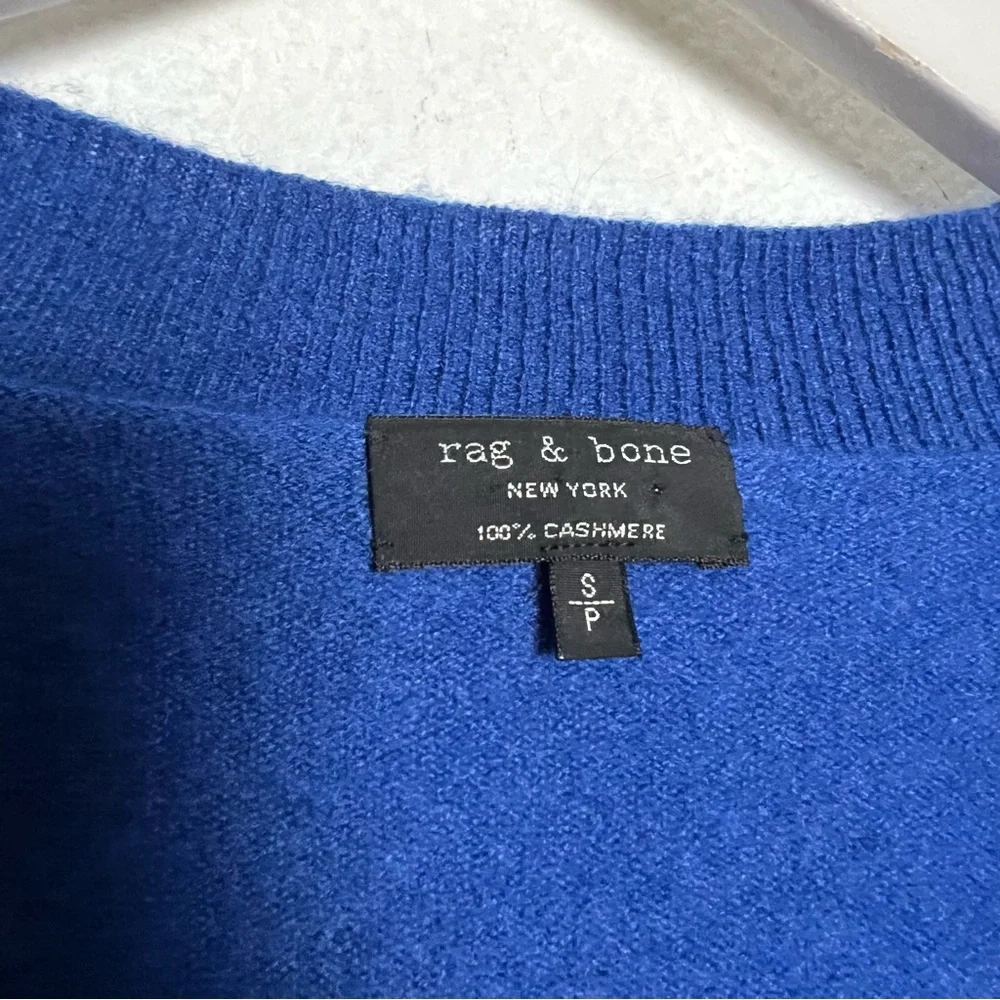 Rag & Bone Leyla Blue V Neck Cashmere Sweater Size Small - Picture 2 of 4